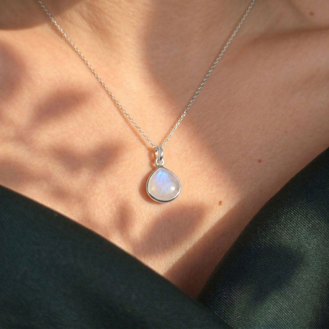 Moonstone June Birthstone 925 Sterling Silver Necklace