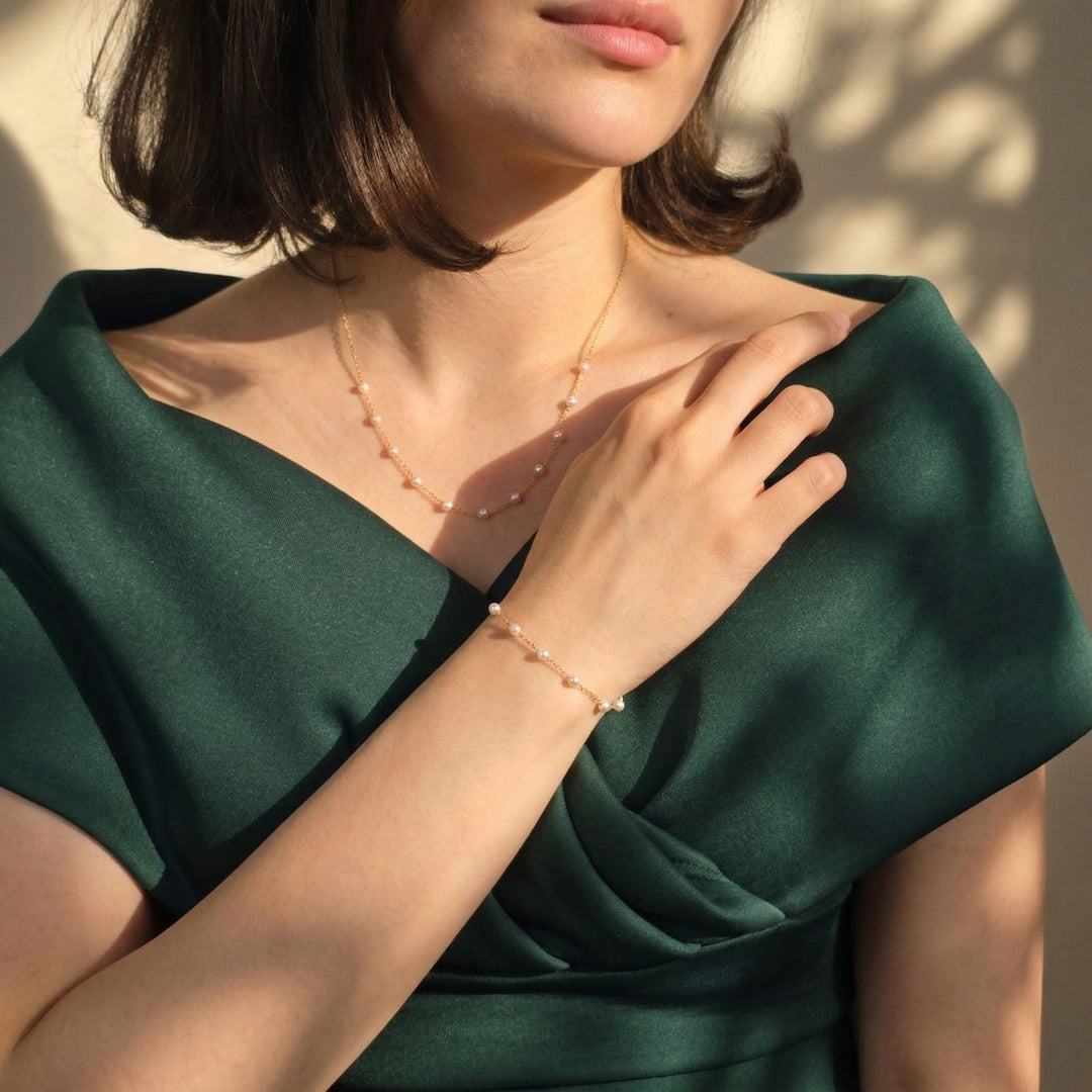 18ct Gold Vermeil Plated Essential Pearl Bracelet