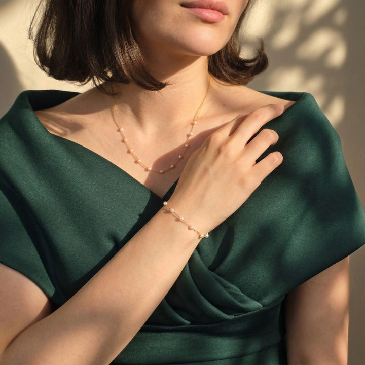 18ct Gold Vermeil Plated Essential Pearl Bracelet