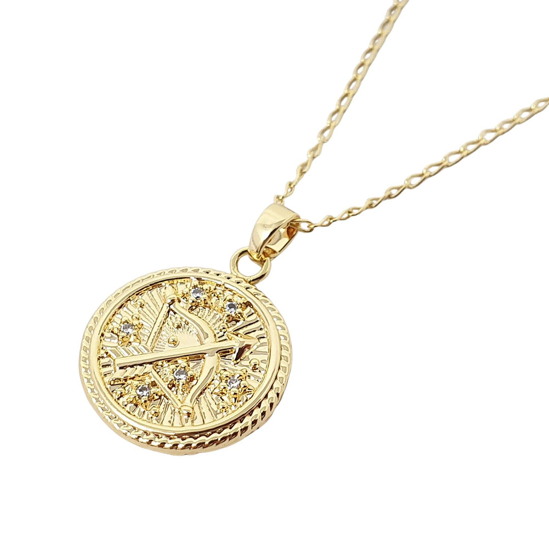 Sagittarius Gold Plated Zodiac Astrology Pendant Charm Necklace