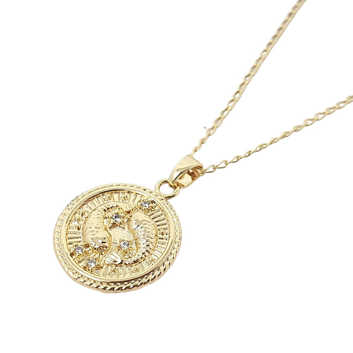Pisces Gold Plated Zodiac Astrology Pendant Charm Necklace