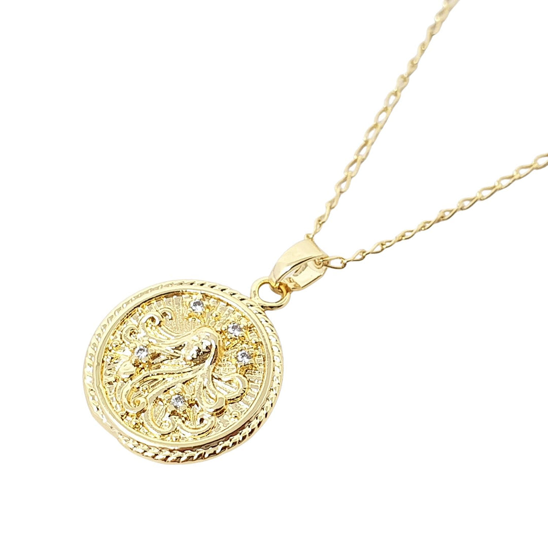 Virgo Gold Plated Zodiac Astrology Pendant Charm Necklace