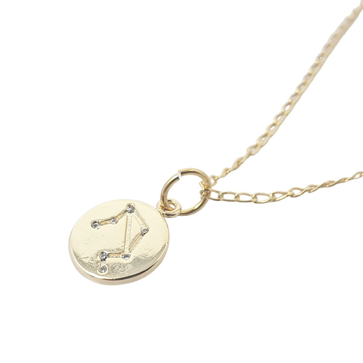 Libra Gold Plated Constellation Star Map Pendant Charm Necklace