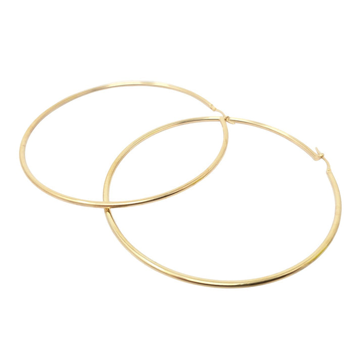 Elegant And Timeless 70mm Gold Plated Hoop Earrings