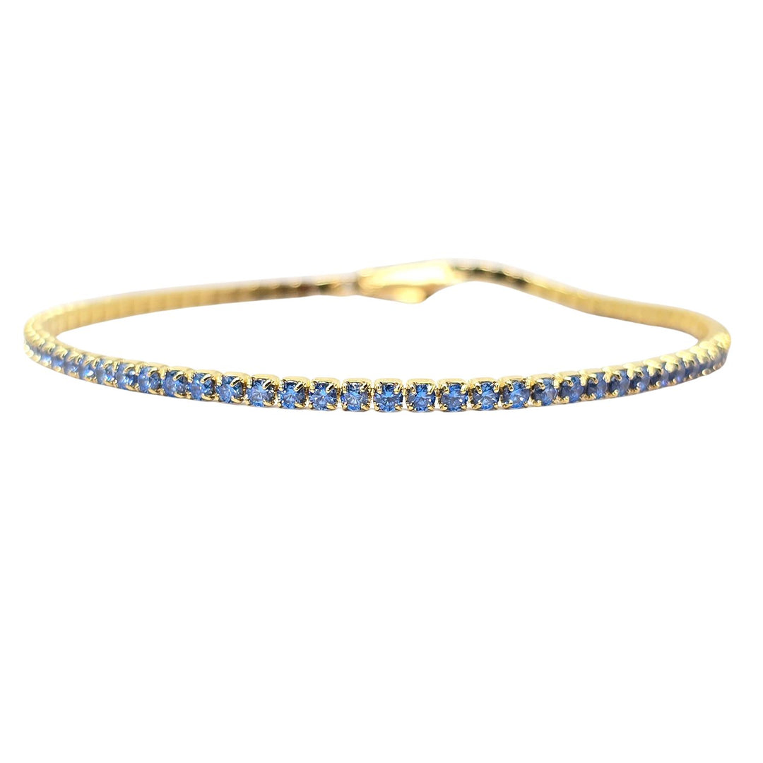 Blue Topaz December Birthstone Dainty Tennis Bracelet