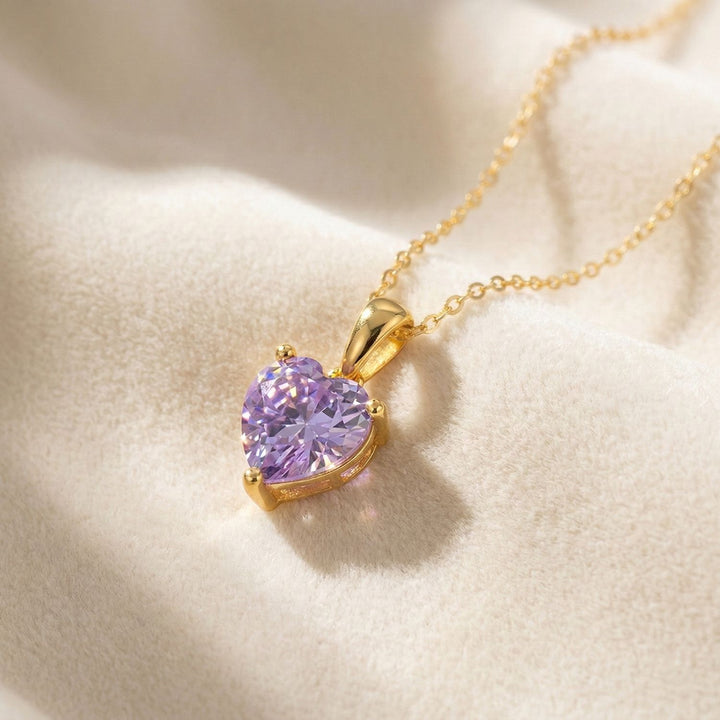Alexandrite June Birthstone Love Heart Pendant Necklace
