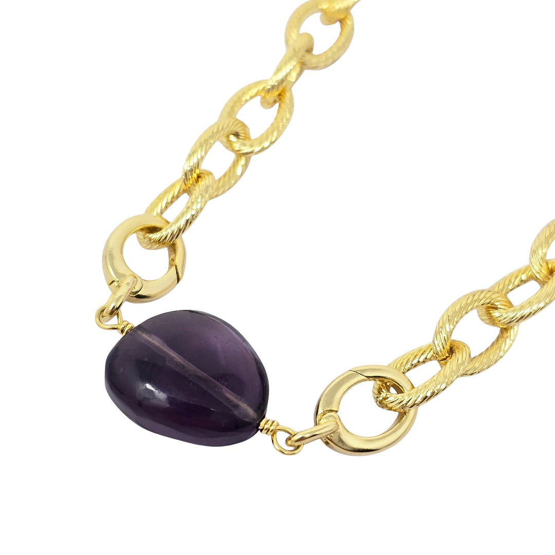 Amethyst February Birthstone Statement Pendant Necklace
