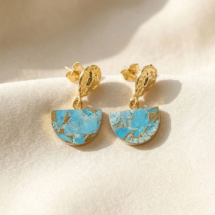 Statement Blue Turquoise December Birthstone Earrings