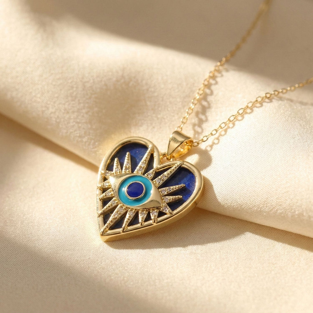 Protection Lapis Lazuli Blue Evil Eye Necklace