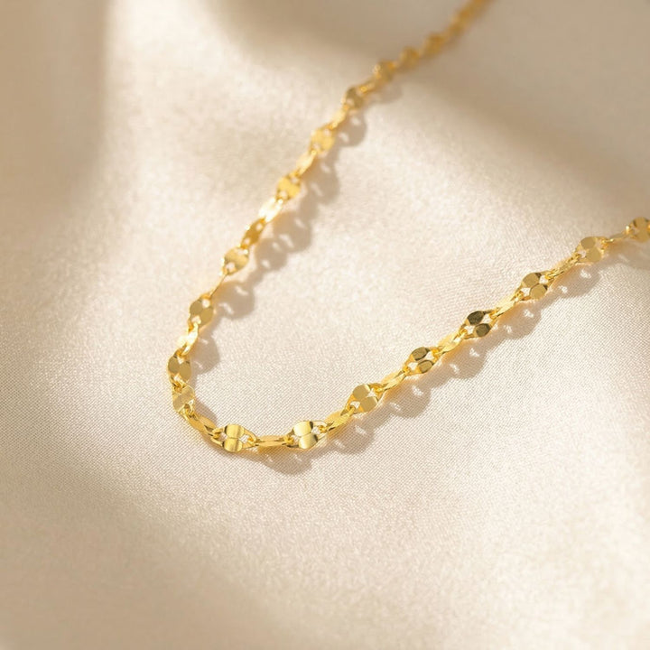 Dainty Glitter Shiny Sparkle Layering Gold Plated Chain