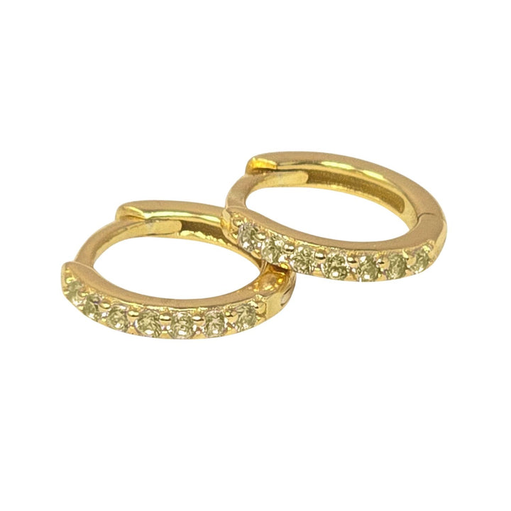 Peridot August Birthstone Small Huggie Hoop Earrings