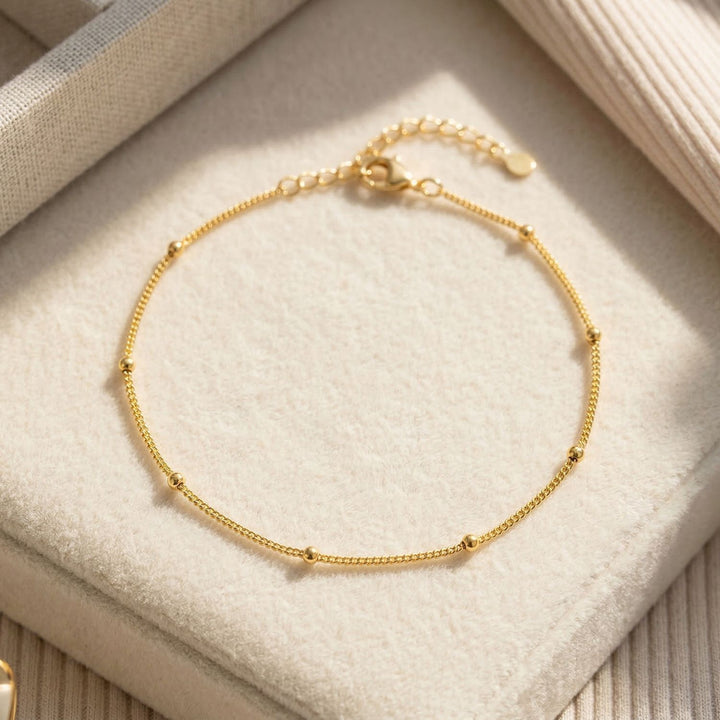 Gold Plated Dainty Satellite Chain Stacking Bracelet