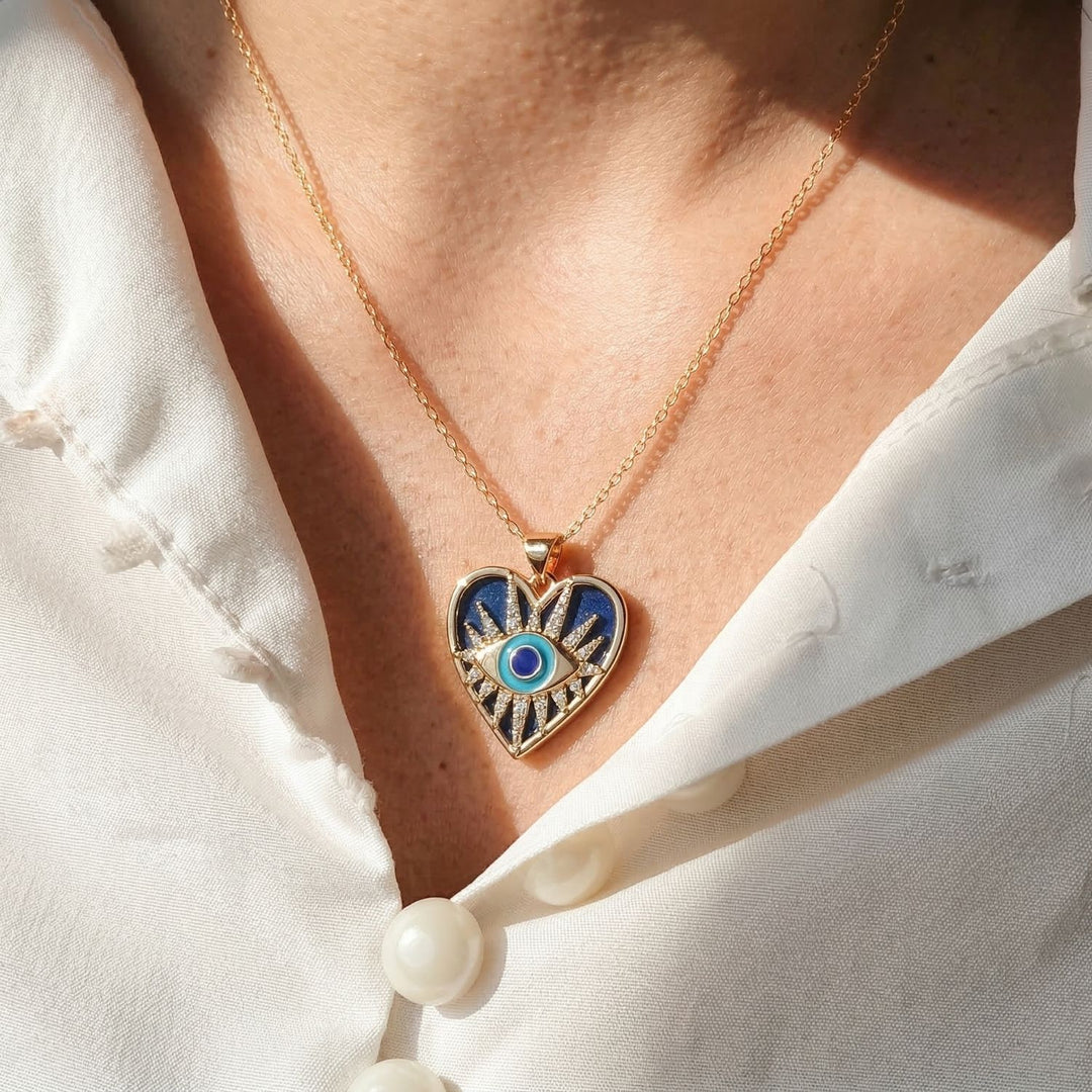 Protection Lapis Lazuli Blue Evil Eye Necklace