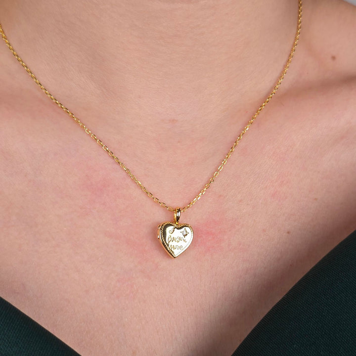 I Love You More Heart Charm Gold Plated Necklace