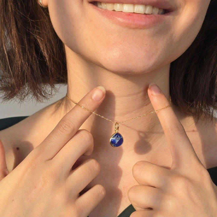 18ct Gold Vermeil Plated Sapphire September Birthstone Necklace