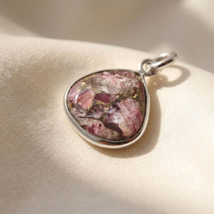Sterling Silver Pink Tourmaline Pendant Charm