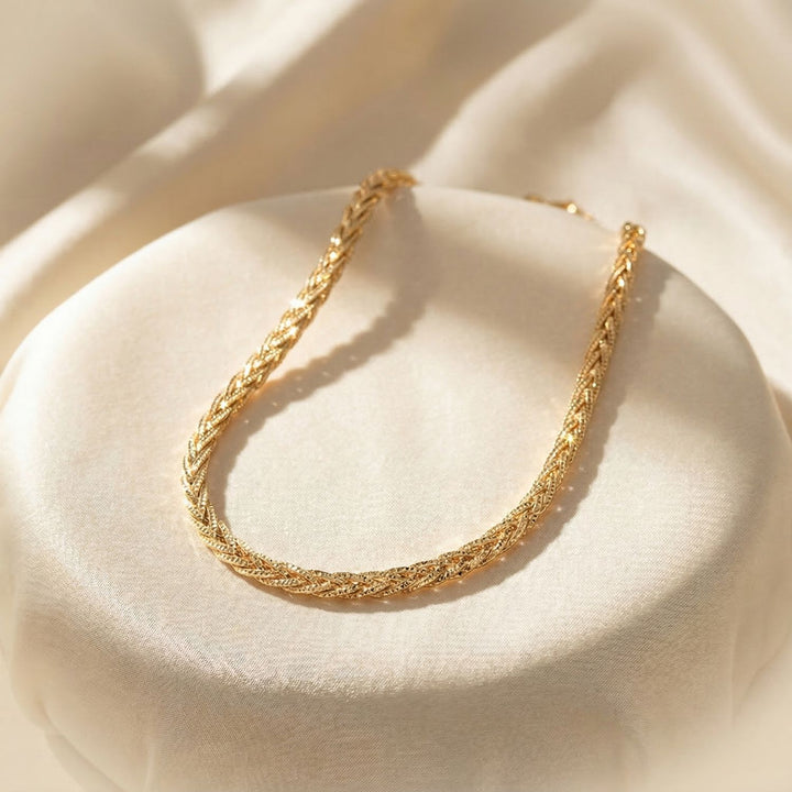 Interwoven Double Herringbone Twisted Necklace Luxe