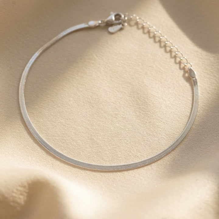 Sterling Silver Everyday Herringbone Chain Bracelet