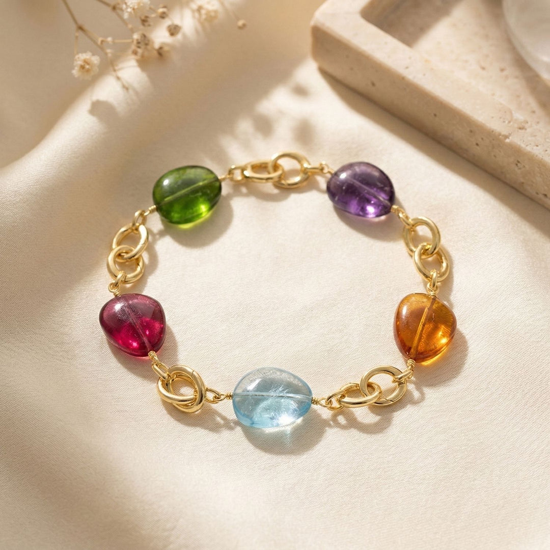 Statement Personalised Birthstone Charm Bracelet