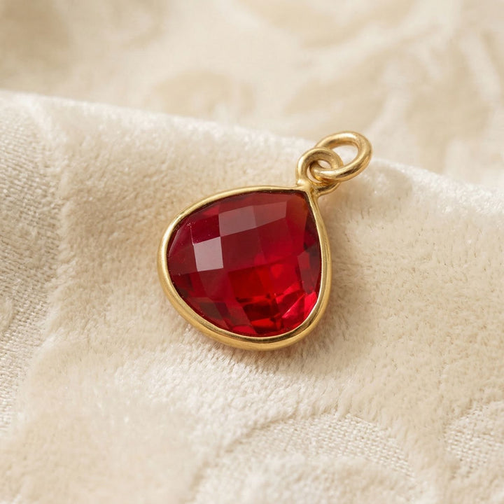 Garnet January Birthstone Gold Vermeil Plated Charm