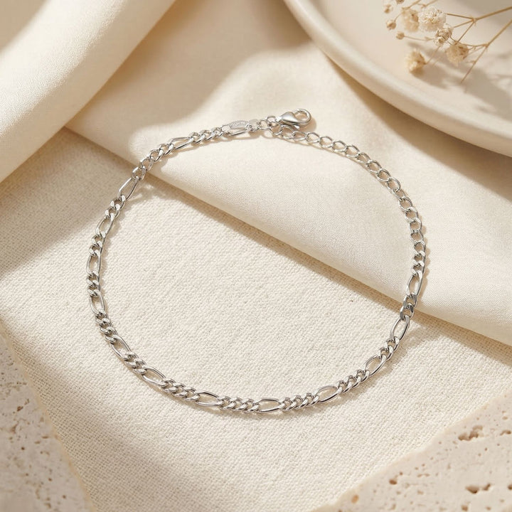 Silver Everyday Figaro Chain Stacking Bracelet