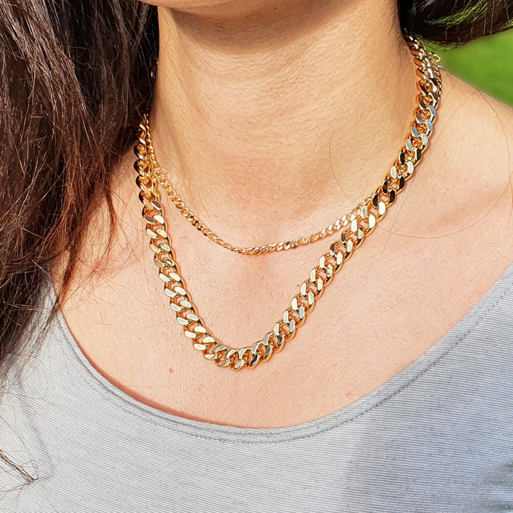 18ct Gold Plated Miami Chain Necklace