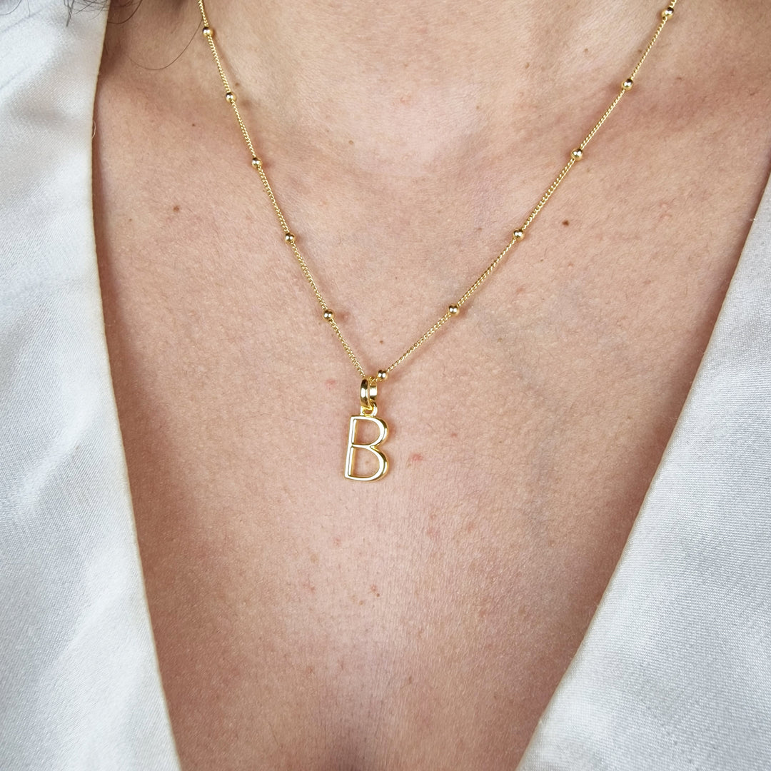 18ct Gold Vermeil Plated Initial Pendant Necklace