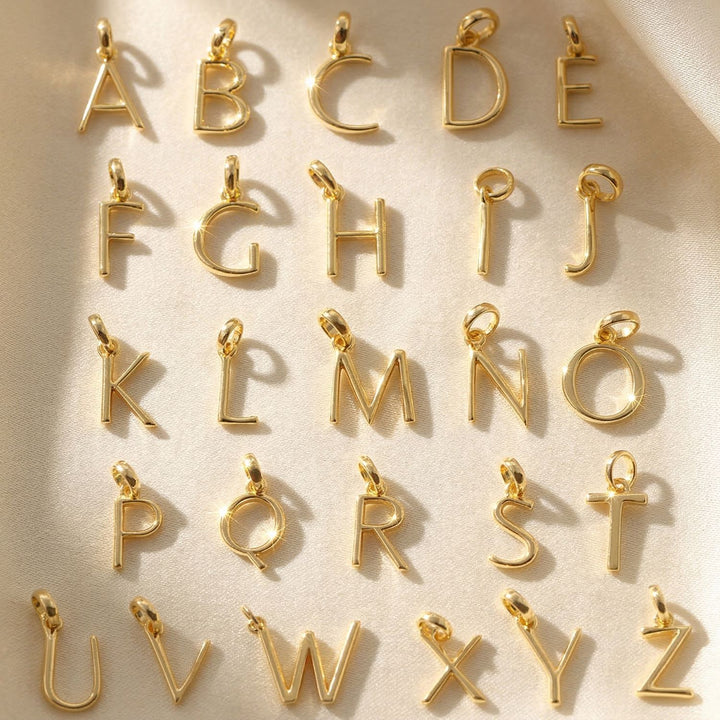 18ct Gold Plated White Topaz April Birthstone Initial Necklace