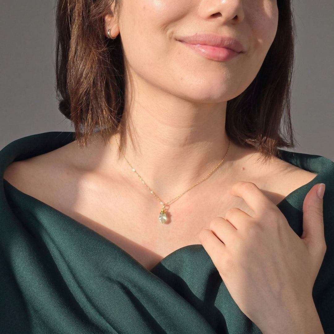 Raw Aquamarine Gold Plated March Birthstone Necklace