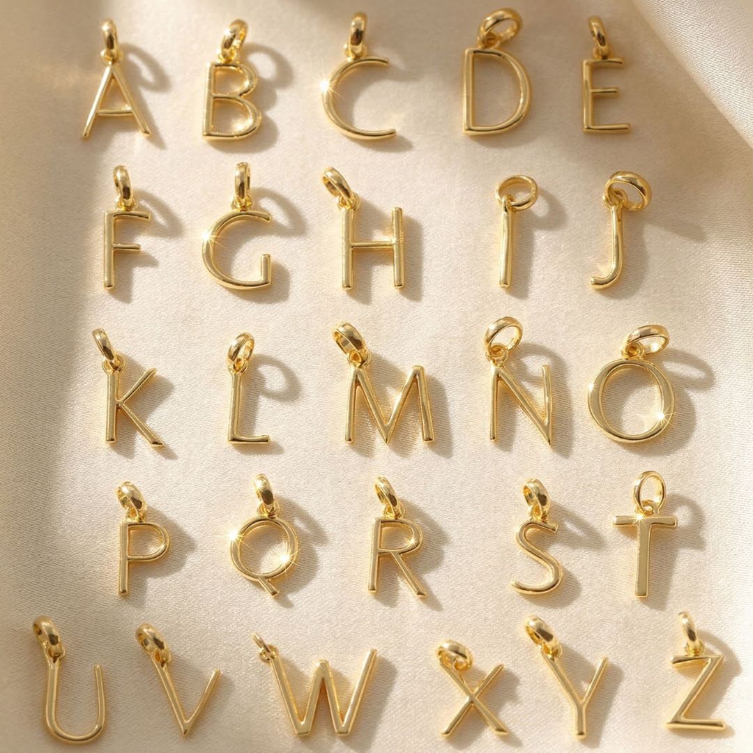 Gold Vermeil Initial And Sapphire September Birthstone Necklace