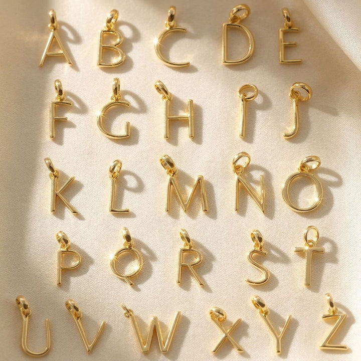 Gold Vermeil Initial And Sapphire September Birthstone Necklace