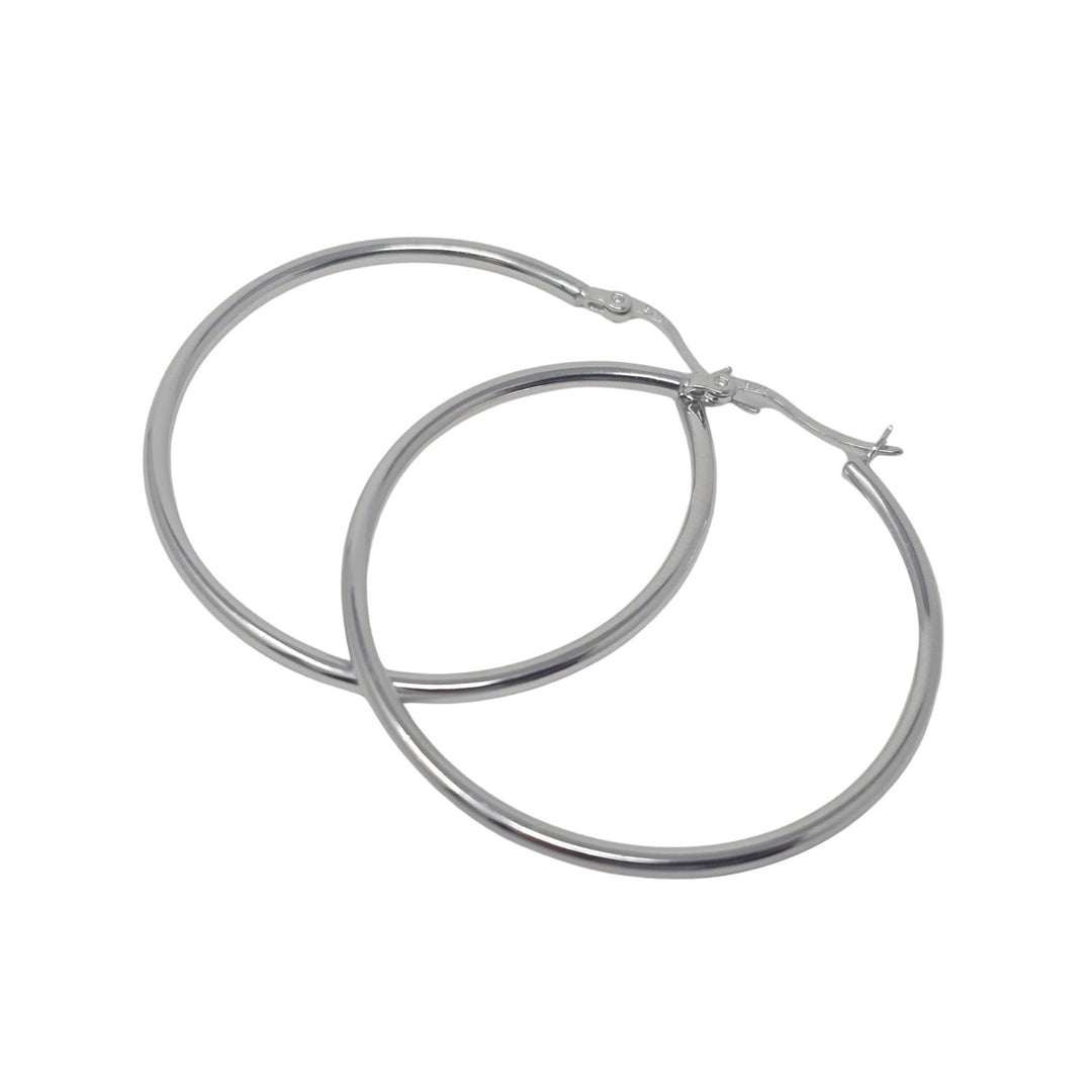 Everyday Plain Sterling Silver Hoop Earrings