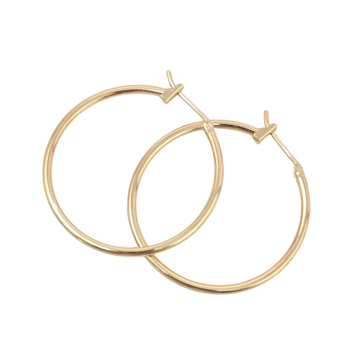 Classic Plain Gold Plated Hoop Earrings