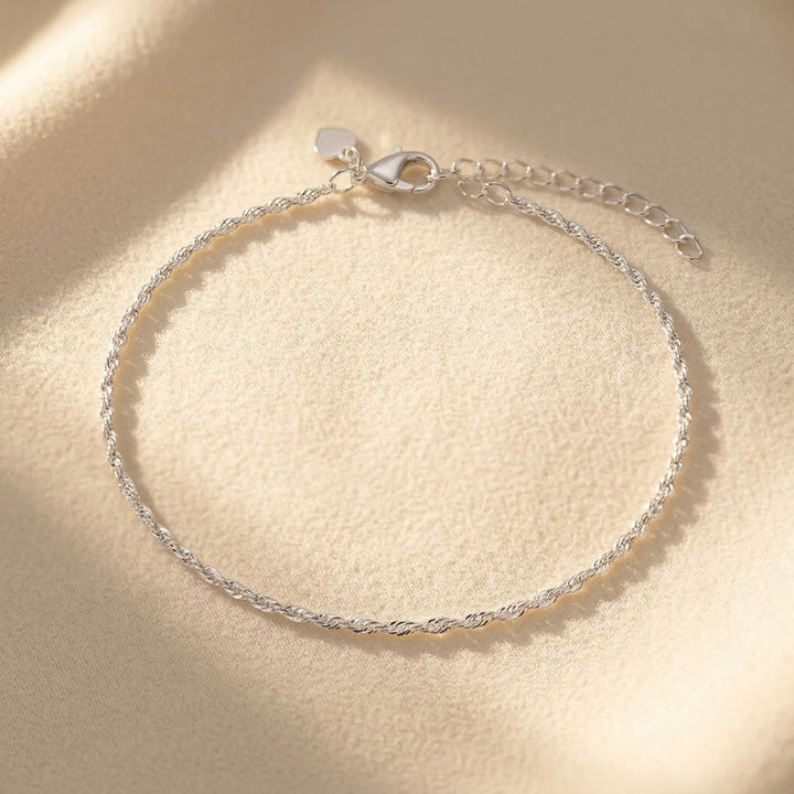 Sterling Silver Everyday Rope Chain Stacking Bracelet