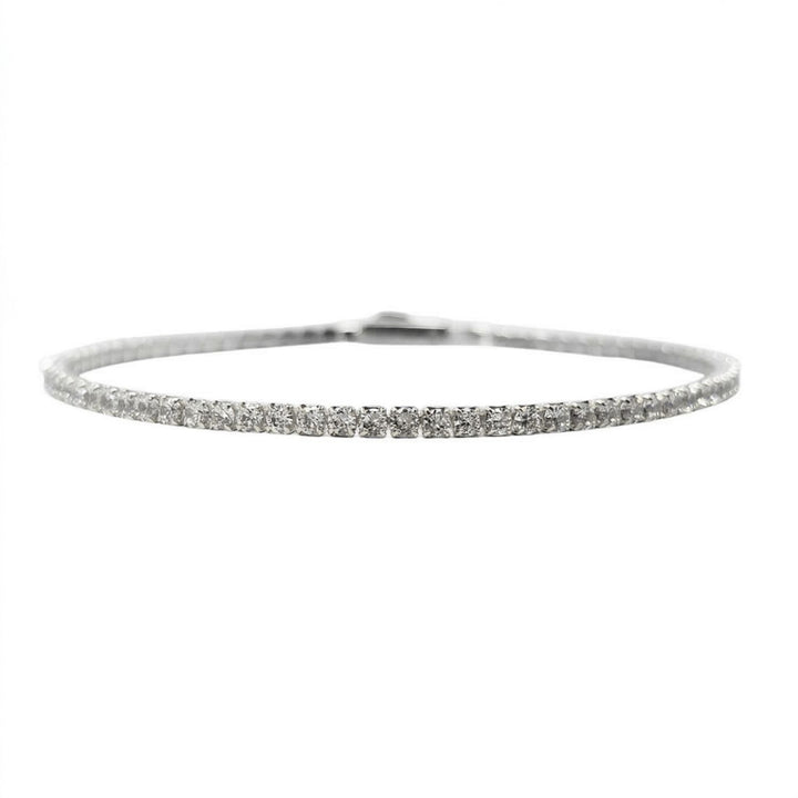 Diamond Gemstone Sterling Silver Tennis Bracelet