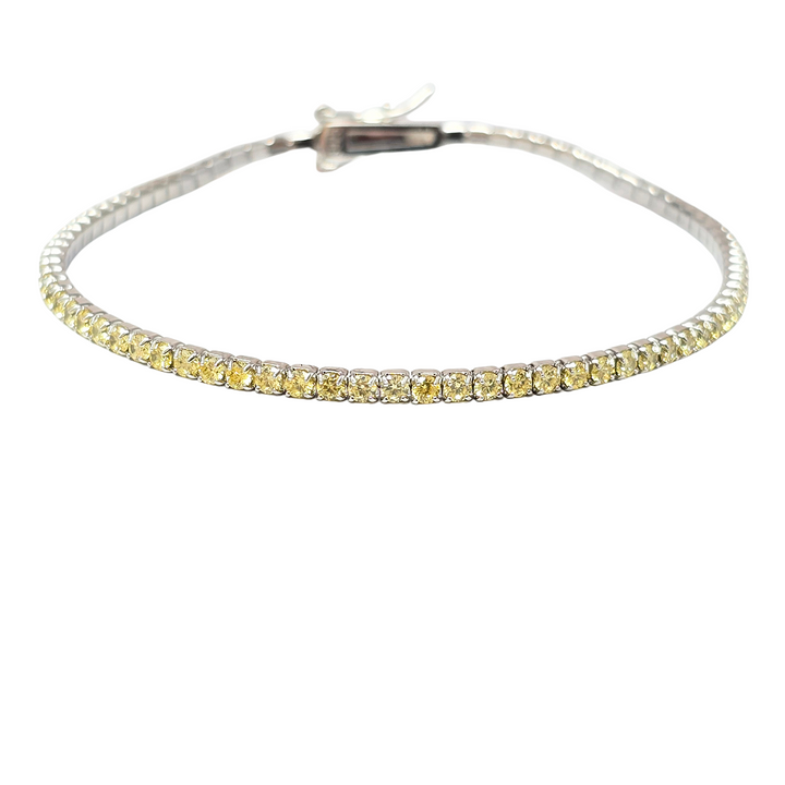 Citrine Gemstone Silver Tennis Bracelet