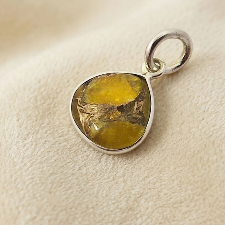 Silver Citrine November Birthstone Heart Pendant