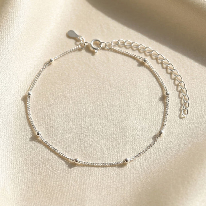 Silver Dainty Satellite Chain Stacking Bracelet