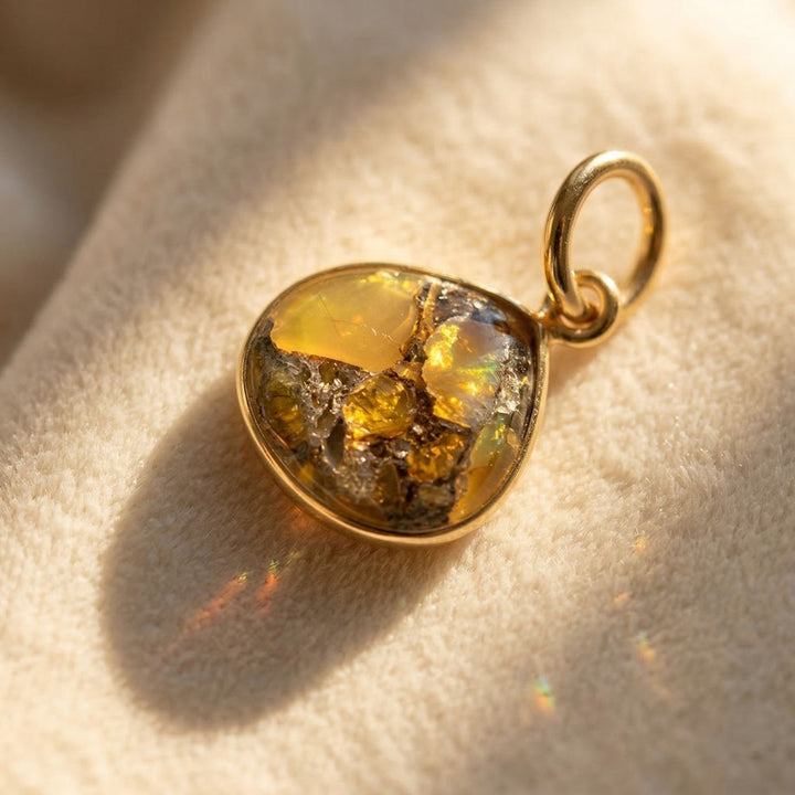Gold Plated Citrine Birthstone Heart Pendant