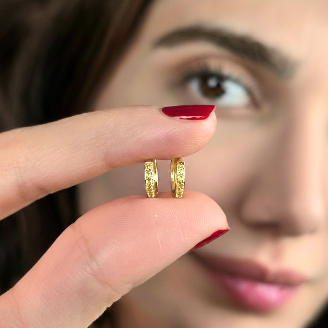 Citrine November Birthstone Small Huggie Hoop Earrings