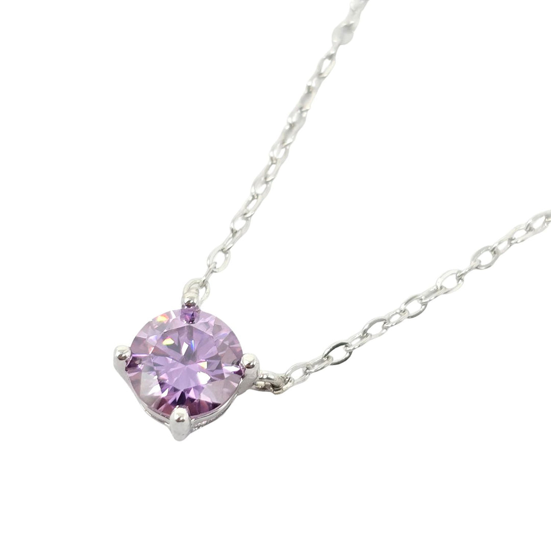 Alexandrite Moissanite Crystal Sterling Silver Necklace