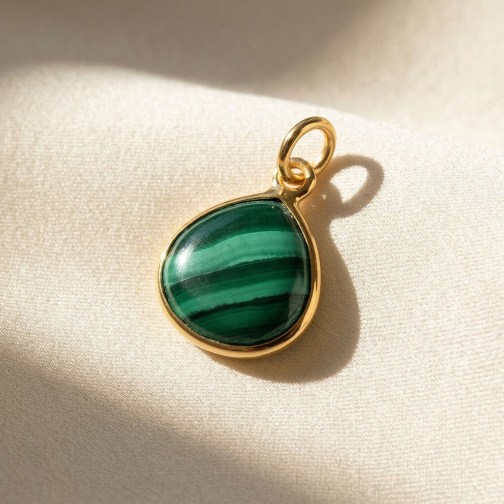 18ct Vermeil Round Gemstone Crystal Bezel Pendant