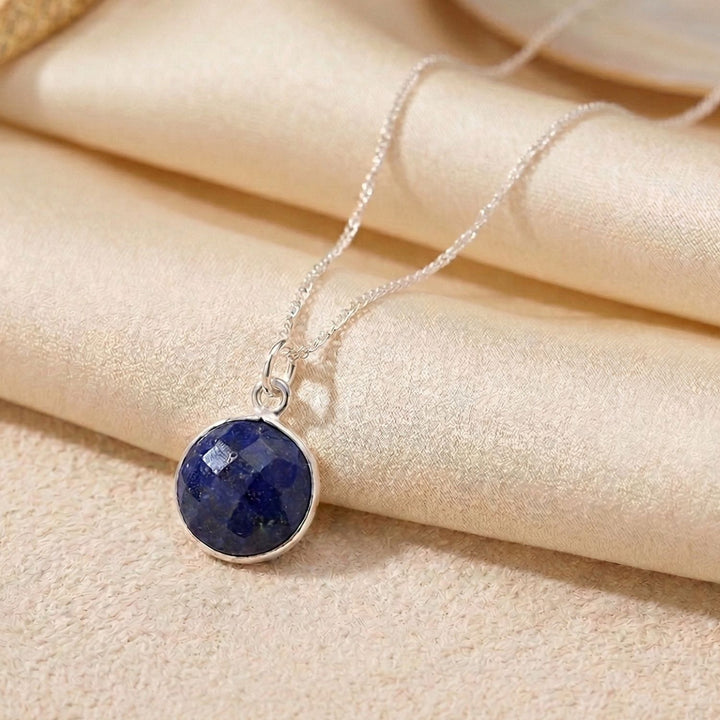 Sterling Silver Blue Sapphire September Necklace
