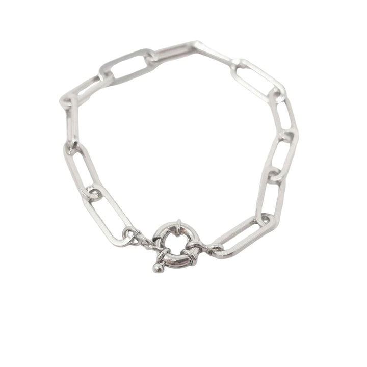 Silver Plain Paperclip Bracelet