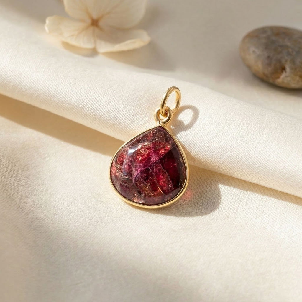 18ct Vermeil Round Bezel Pendant