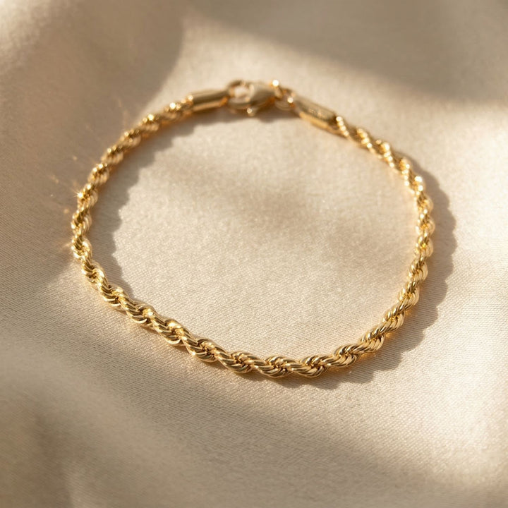 Gold Plated Minimalist Rope Bracelet