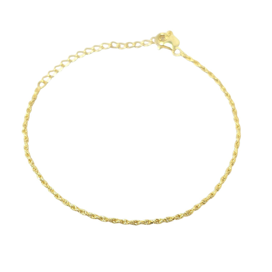 Gold Plated Everyday Rope Chain Stacking Bracelet