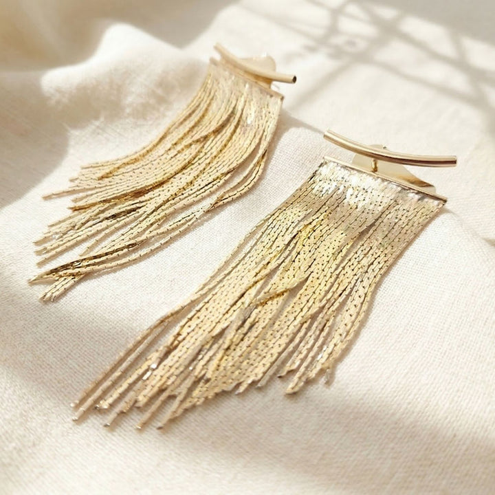 18ct Gold Plated Waterfall Party Tassel Earrings