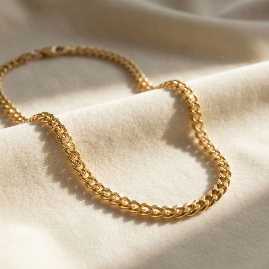 18ct Plated Cuban Curb Chain Necklace