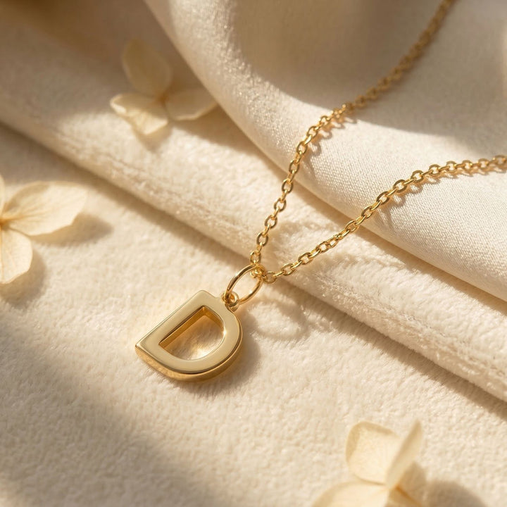 18ct Gold Vermeil Alpha Initial Necklace